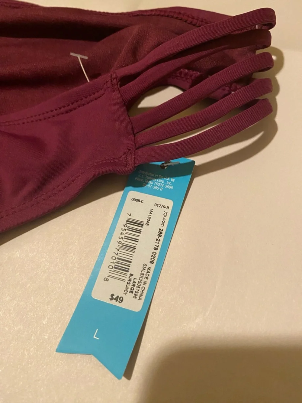 Ambrielle Deep Plum Swim Bikini Bottoms Size L